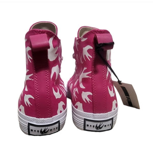 Alexander McQueen McQ Women's Pink Swallow Canvas High Top Sneakers