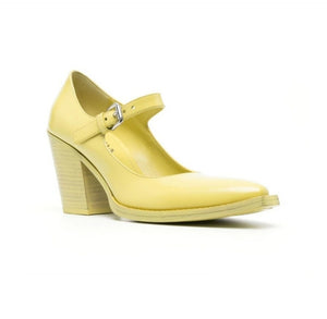 Prada 90mm Mary Jane Brushed Leather Pumps Lime