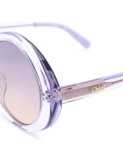 Chloé Transparent Round Frame Sunglasses - Violet