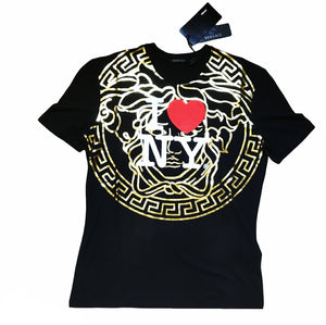 Versace Black & Gold "I ❤ NY" I Love New York Tee Shirt