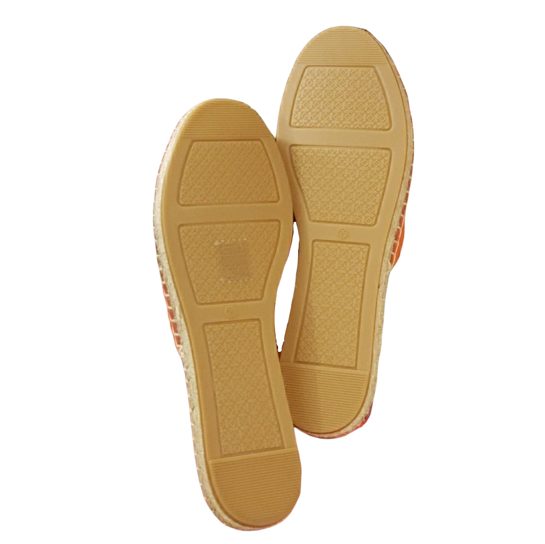 Tory Burch Orange Suede Espadrille Mule Slides