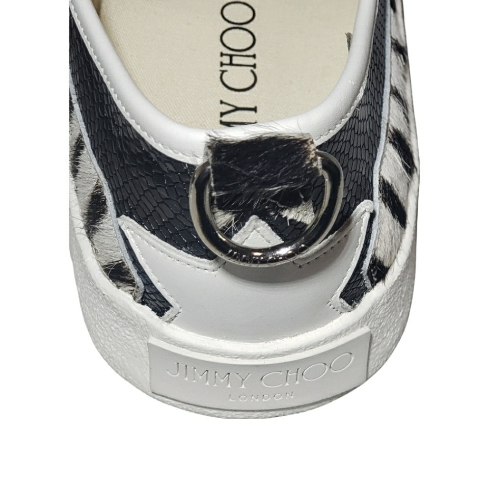 Jimmy Choo Men's Impala Lo Snakeskin Embossed Leather & Zebra Print Sneakers