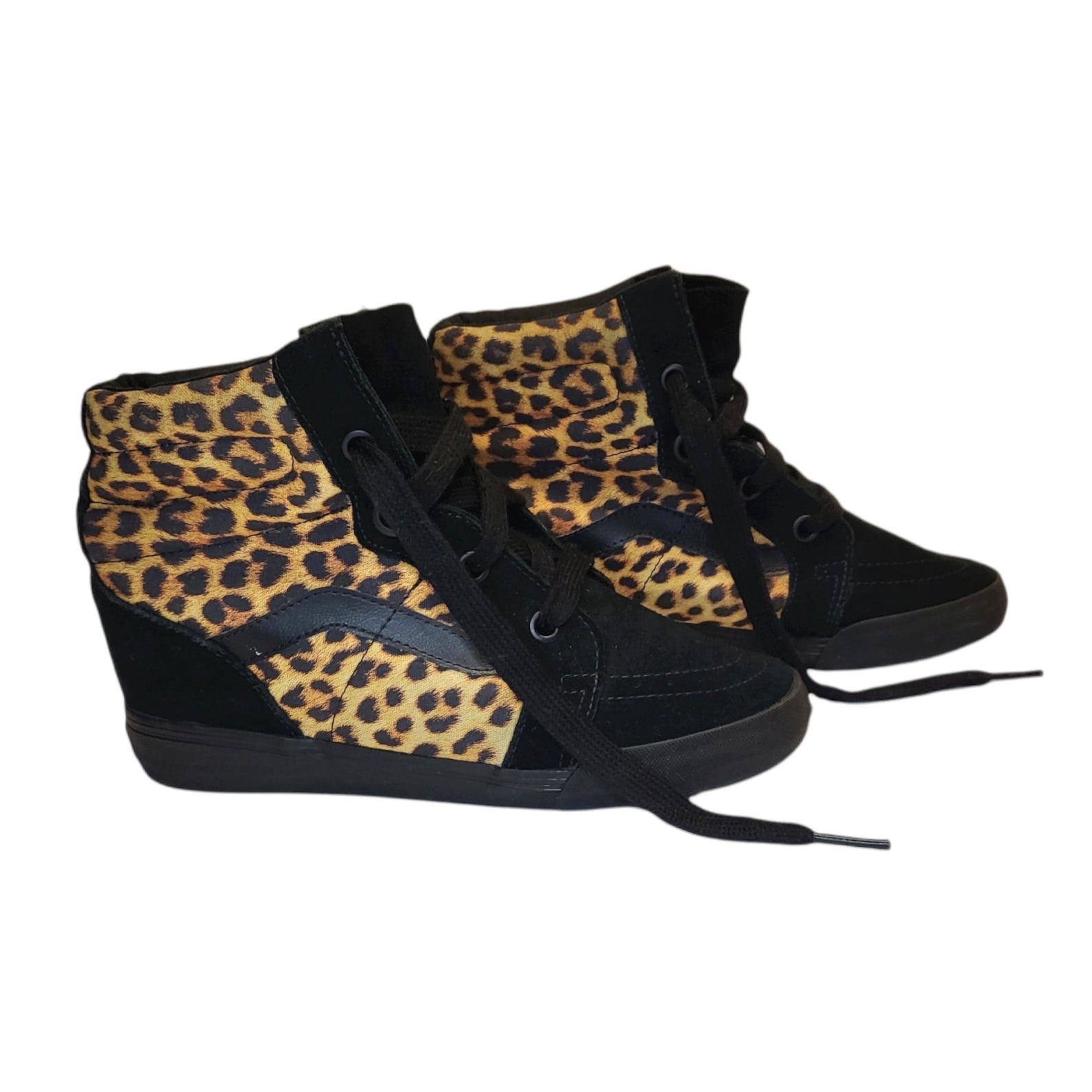 Unisex Vans Sk8-Hi Leopard Wedge Sneakers