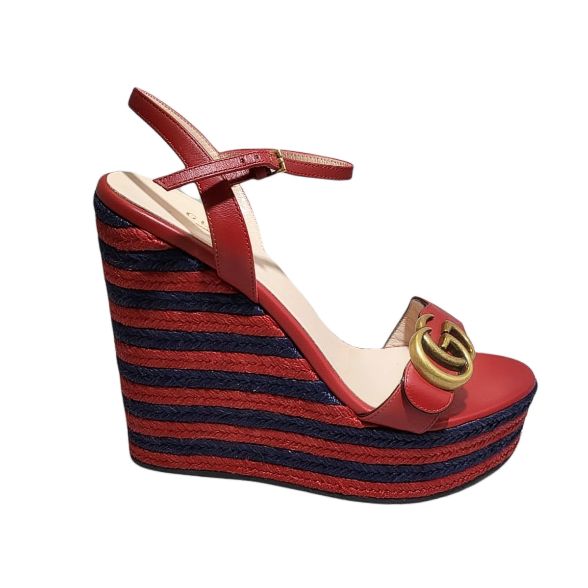 Gucci red marmont platform sandal. – kath-a-porter