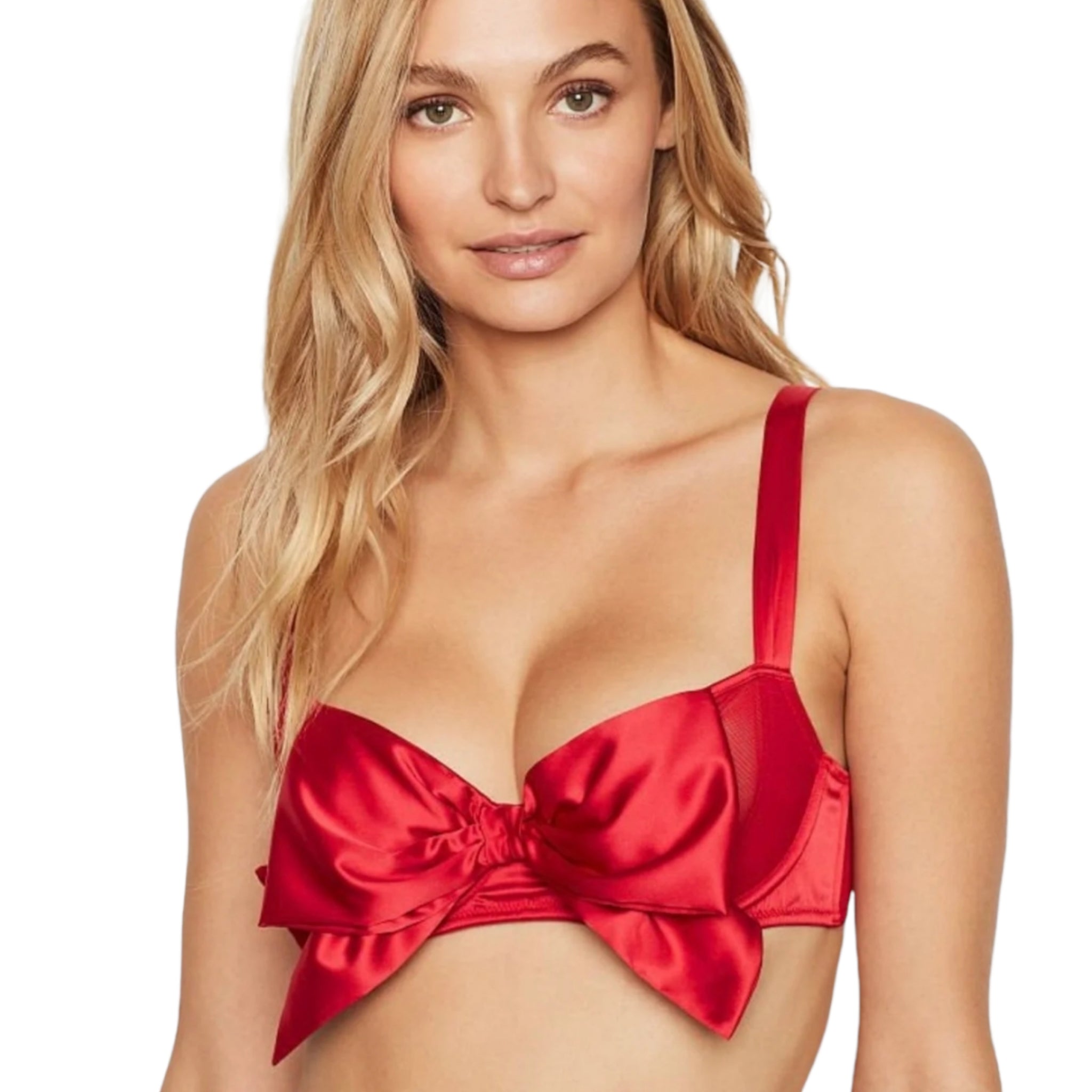Victoria’s Secret Dream Angels Red Xmas Bow Panty Extra Large Lipstick  Satin NEW