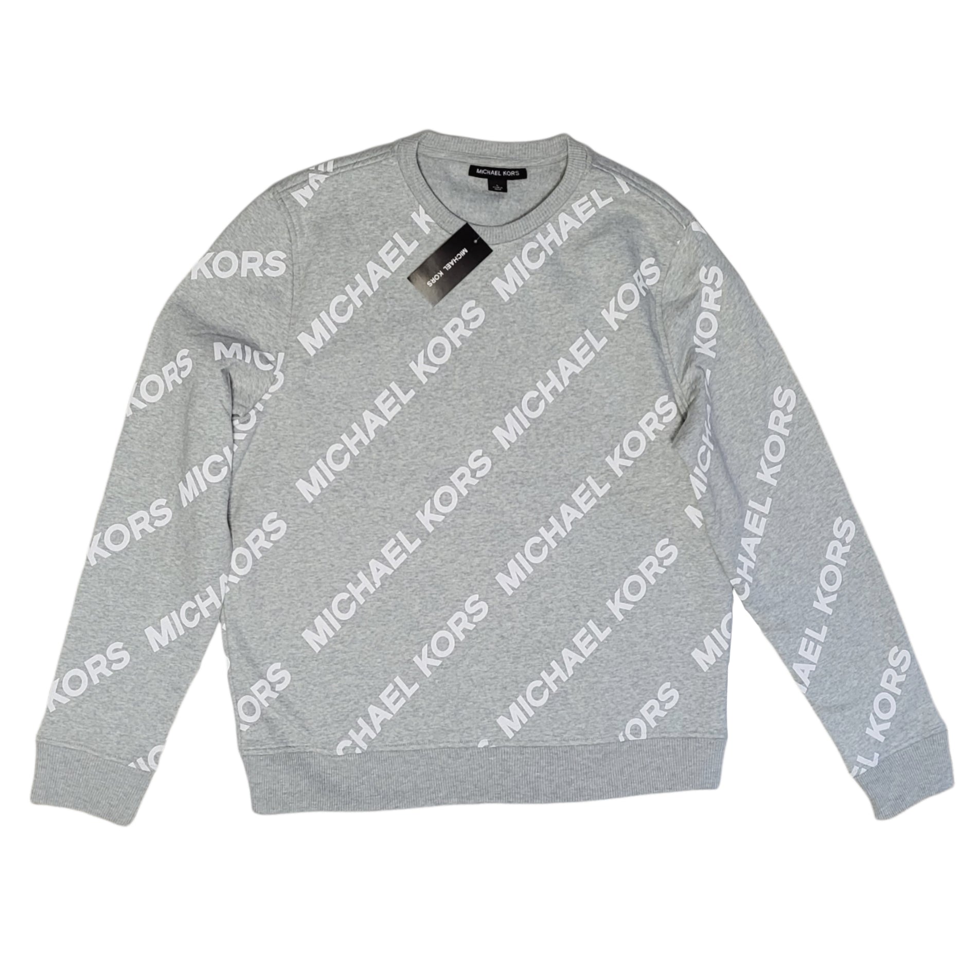 Michael Kors Men’s All Over Logo Print Pullover Crewneck Sweatshirt