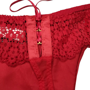 Victoria's Secret Very Sexy Luxe Lingerie Lace Up Satin Mesh Thong Pan –  The Ultimate Resale Rack