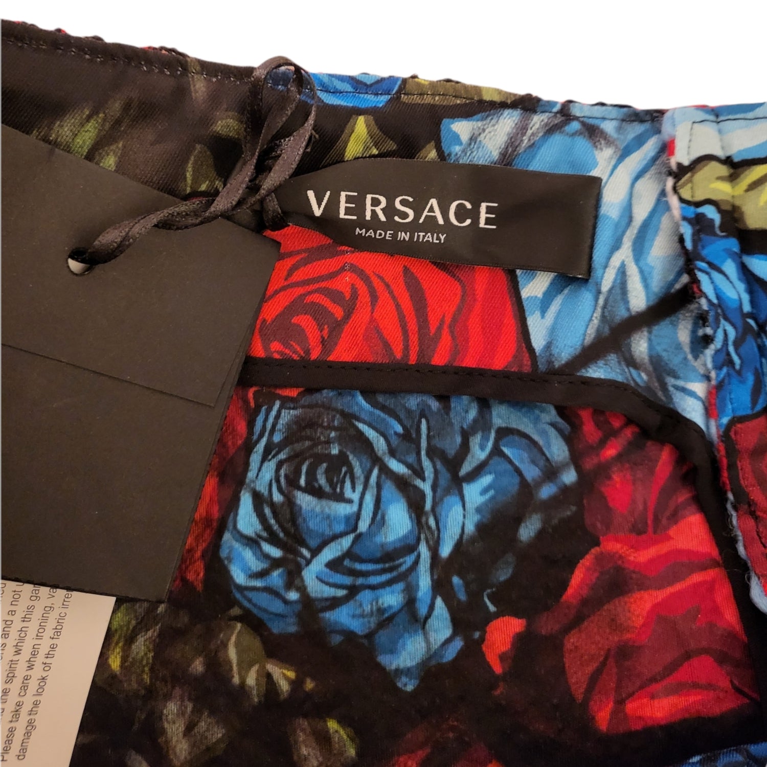 Versace Blue and Red Check A-Line Wool Skirt