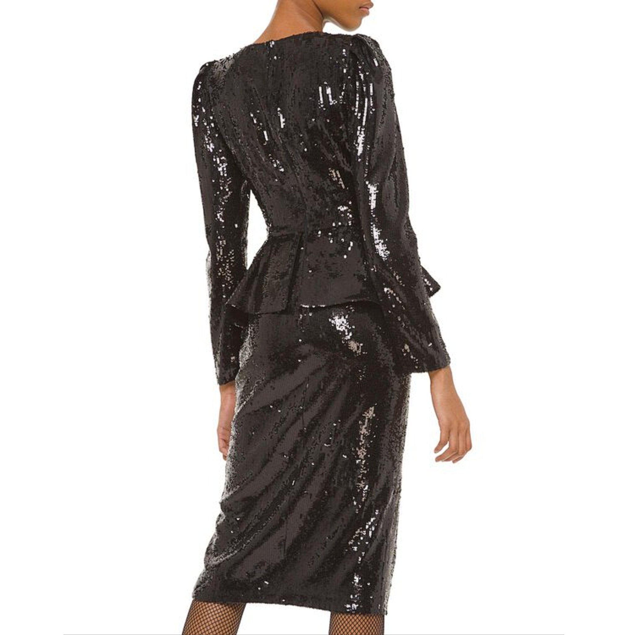 michael kors black sequin wrap dress Michael Kors Black Sequin Dress