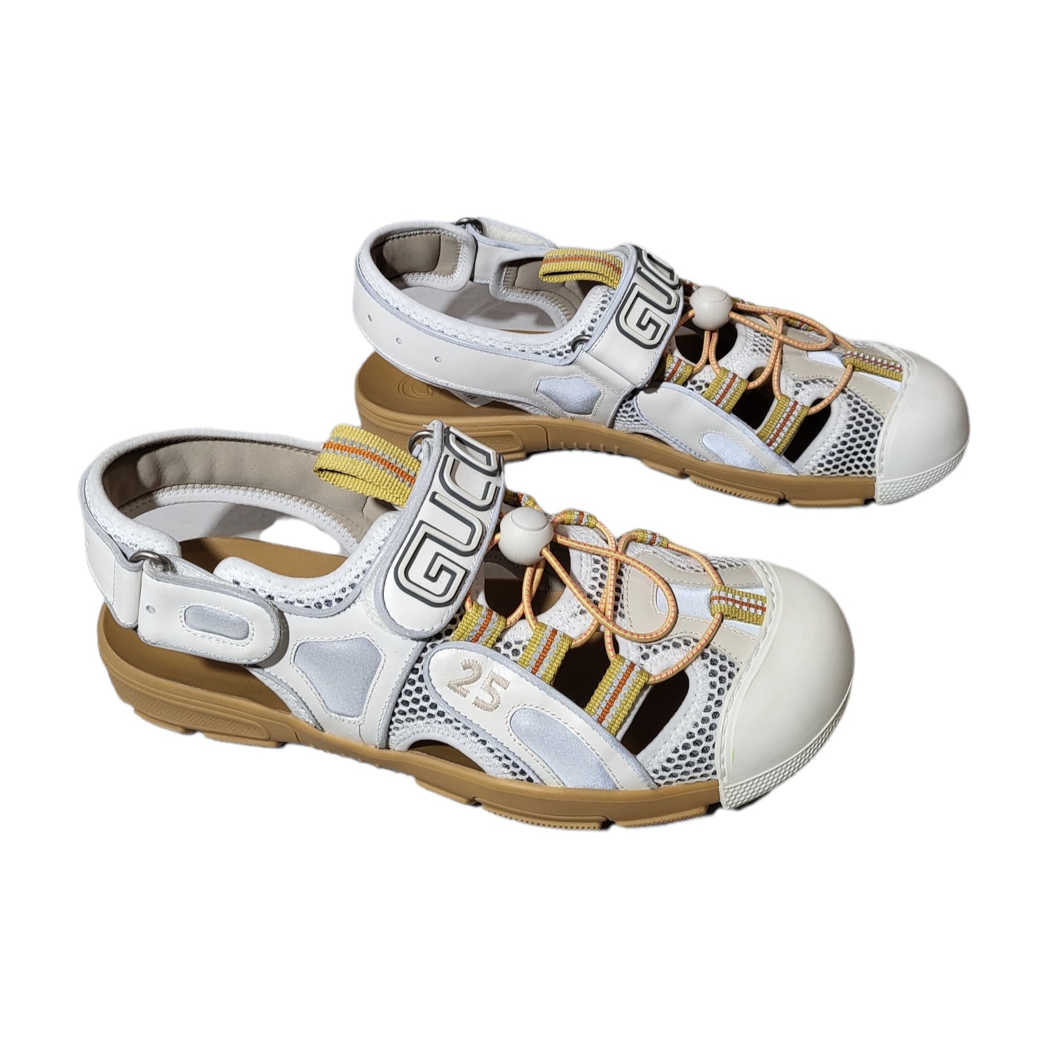 Gucci Unisex Tinsel Reflective White Sandals