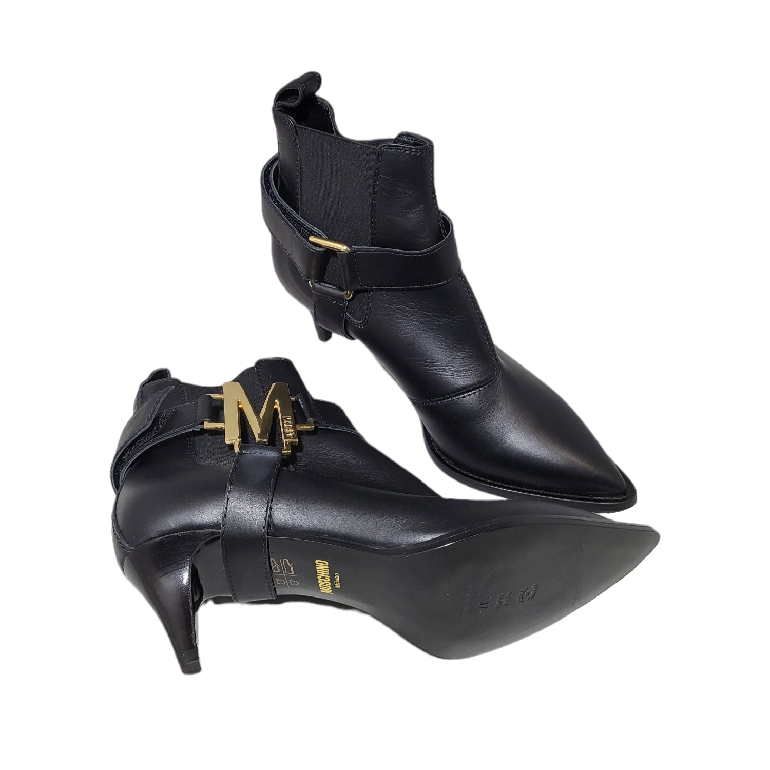 Moschino Leather Monogram Chelsea Ankle Boot