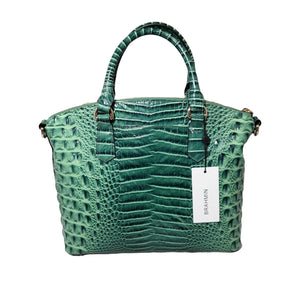 BRAHMIN Melbourne Collection Duxbury Crocodile-Embossed Leather Satchel Bag