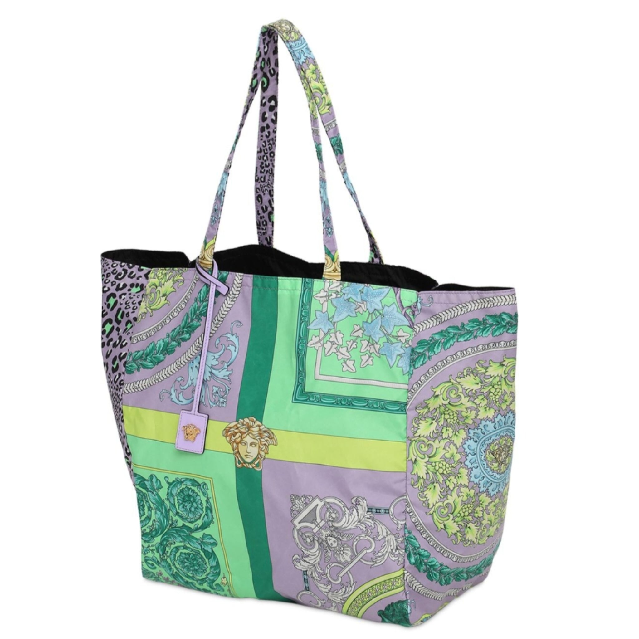 Versace Print-mix Tote Bag In Purple