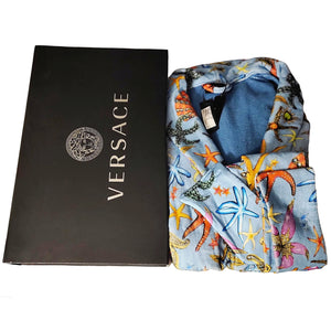 Versace Tresor De La Mer Pale Blue Terrycloth Bath Robe