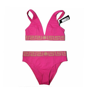 Versace Pink Greca Border Bikini