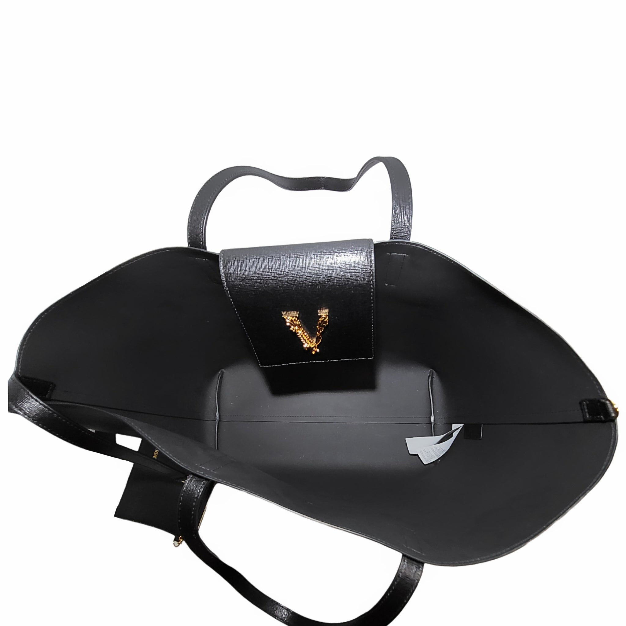 Virtus leather tote Versace Black in Leather - 37199858