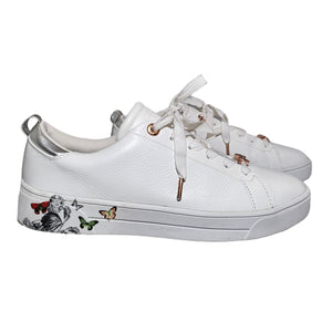 Ted Baker White Leather Floral Sneakers