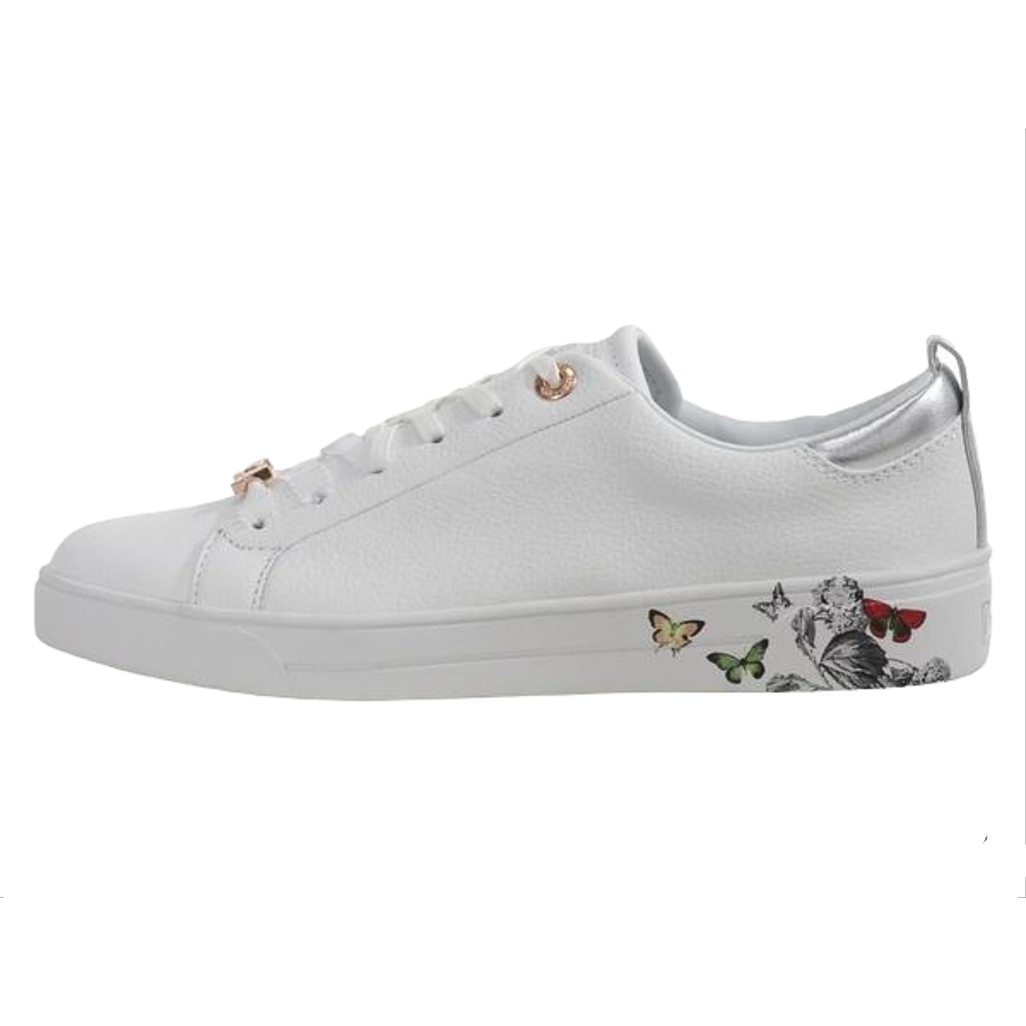 Ted Baker White Leather Floral Sneakers