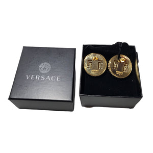 Versace Medusa Two Tone Gold and Silver Colored Rope Earrings