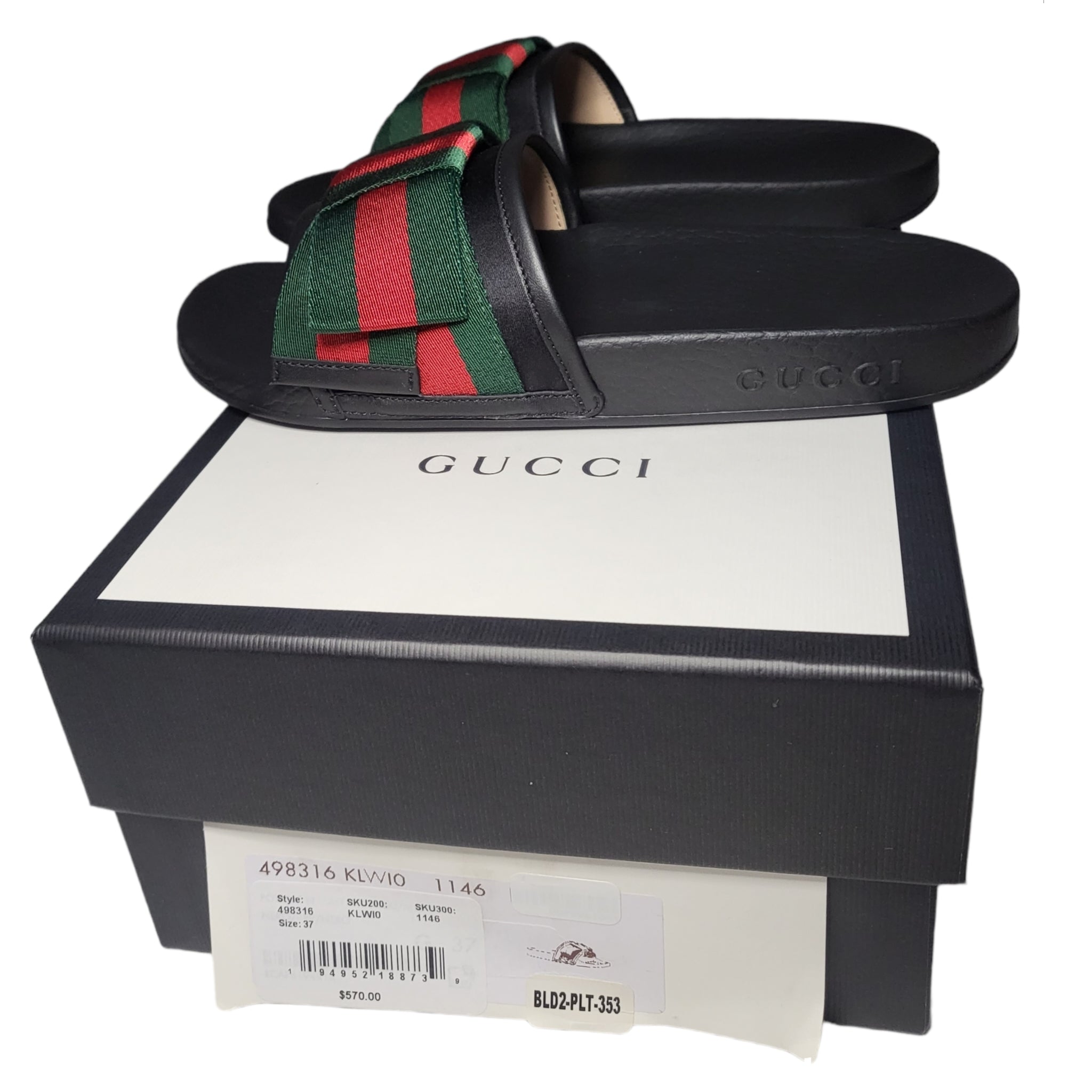 Gucci Satin Slides with Web Bow