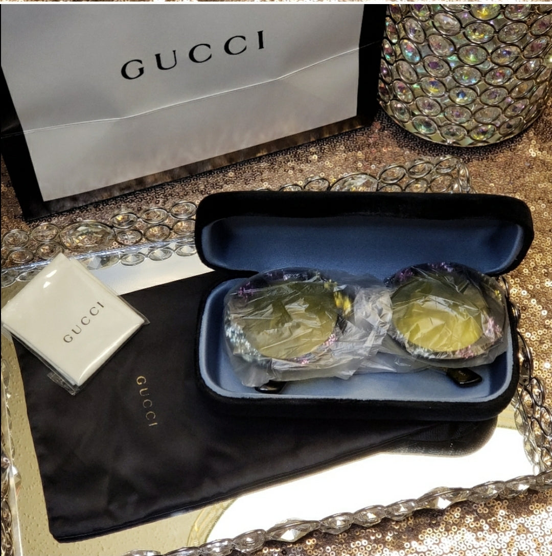 Gucci Multi Glitter 52mm Round Sunglasses