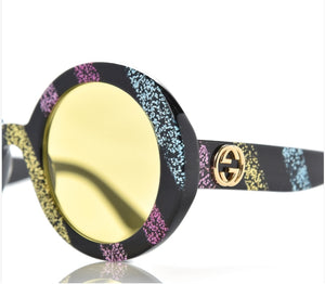 Gucci Multi Glitter 52mm Round Sunglasses