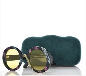 Gucci Multi Glitter 52mm Round Sunglasses