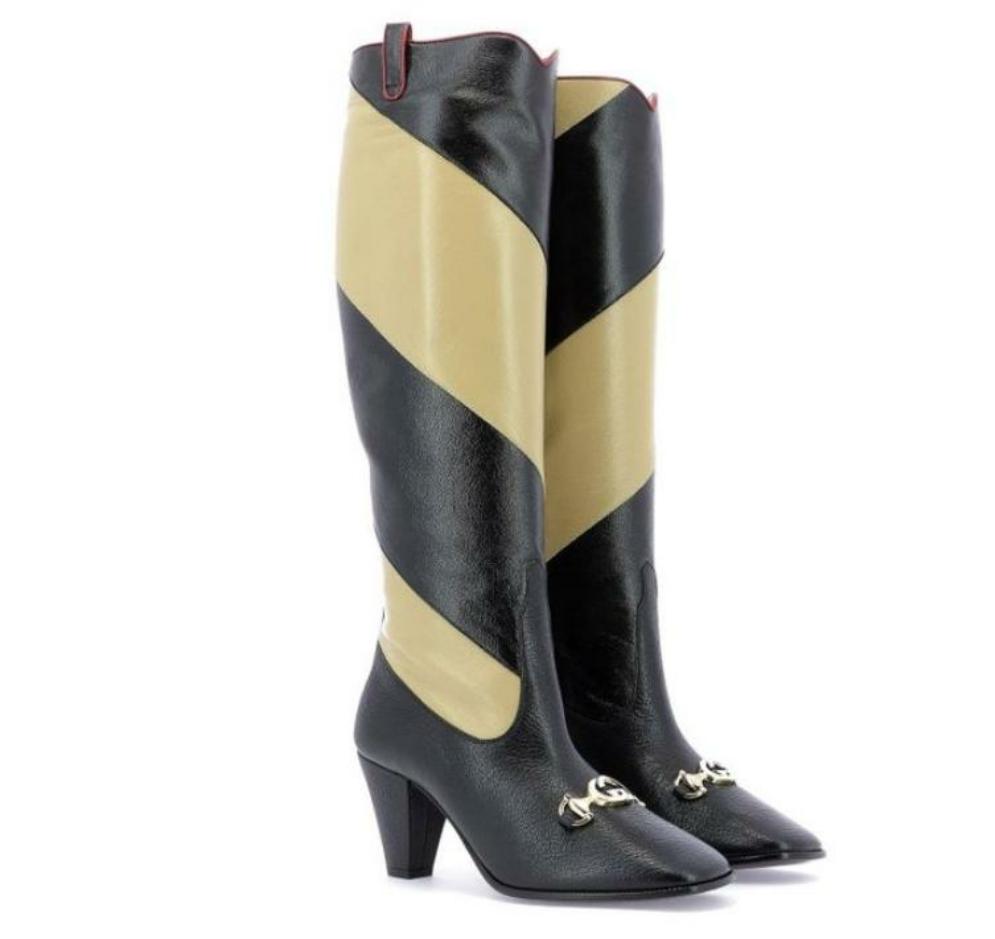 Gucci Zumi Leather Knee-high Boot in Black