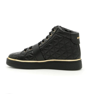 Balmain Black and Gold Leather Quilted Sneakers – Ultimate Resale Rack