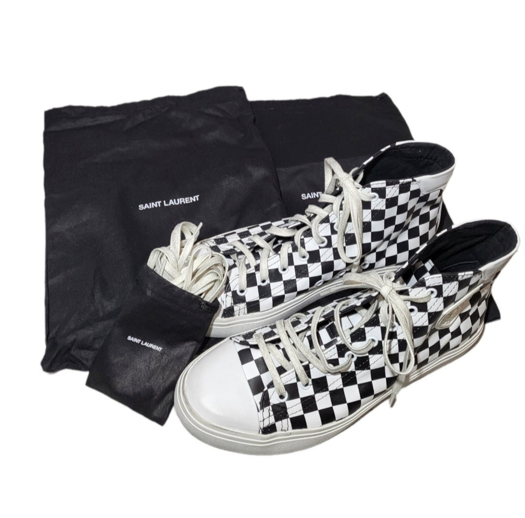 Saint Laurent Women's Checkerboard Distressed Hightop Sneakers