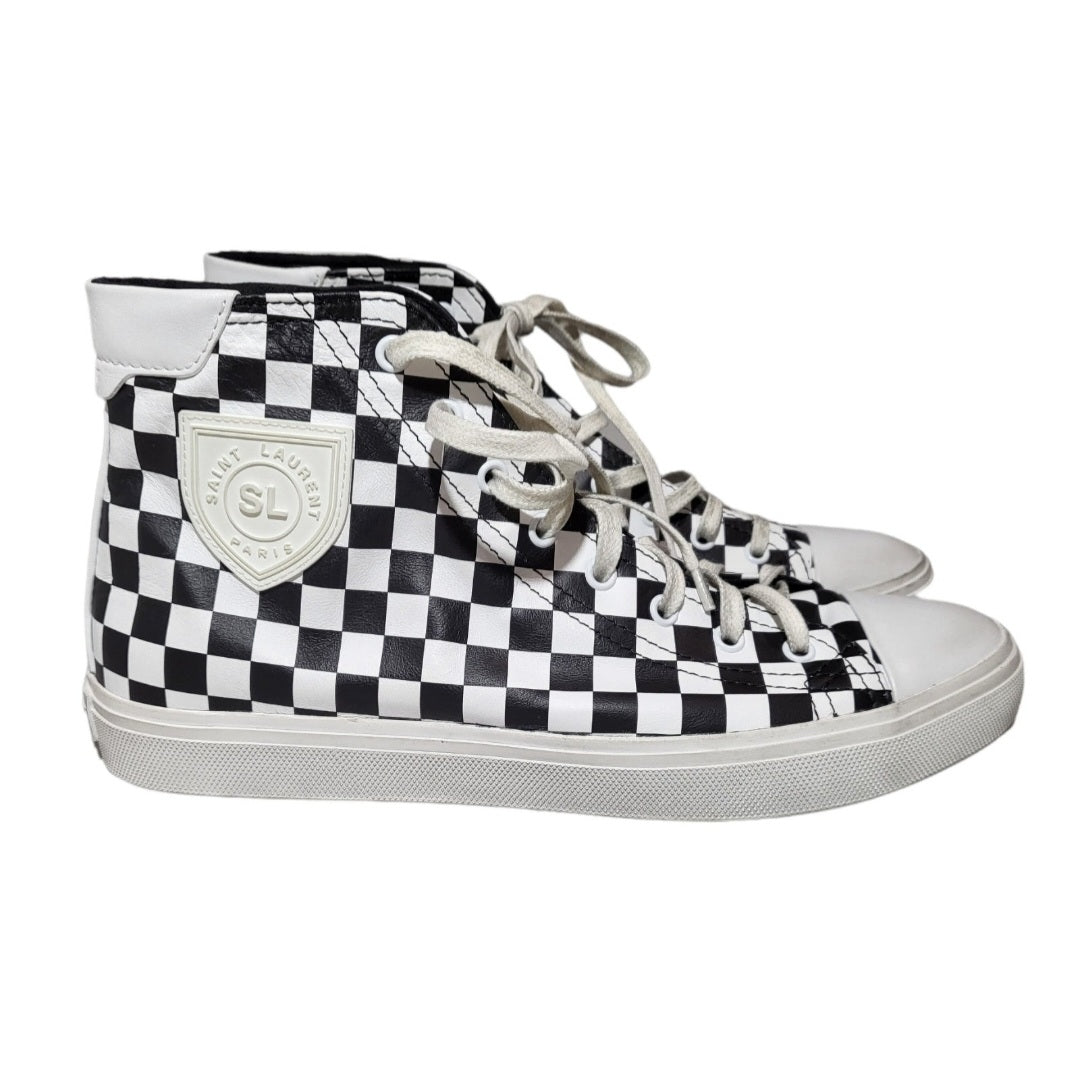 Saint Laurent Women's Checkerboard Distressed Hightop Sneakers