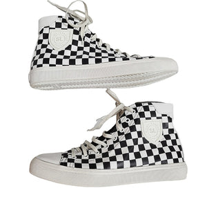 Saint Laurent Women's Checkerboard Distressed Hightop Sneakers