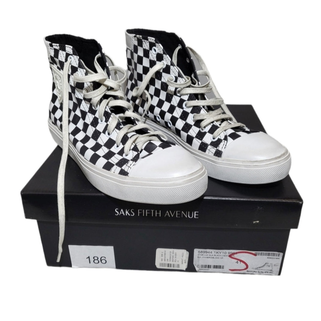 Saint Laurent Women's Checkerboard Distressed Hightop Sneakers