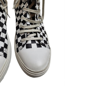 Saint Laurent Women's Checkerboard Distressed Hightop Sneakers