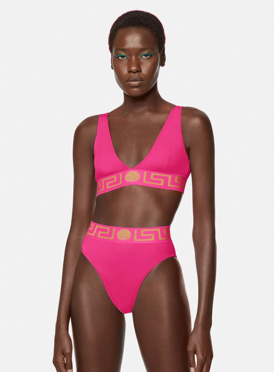 Versace Pink Greca Border Bikini