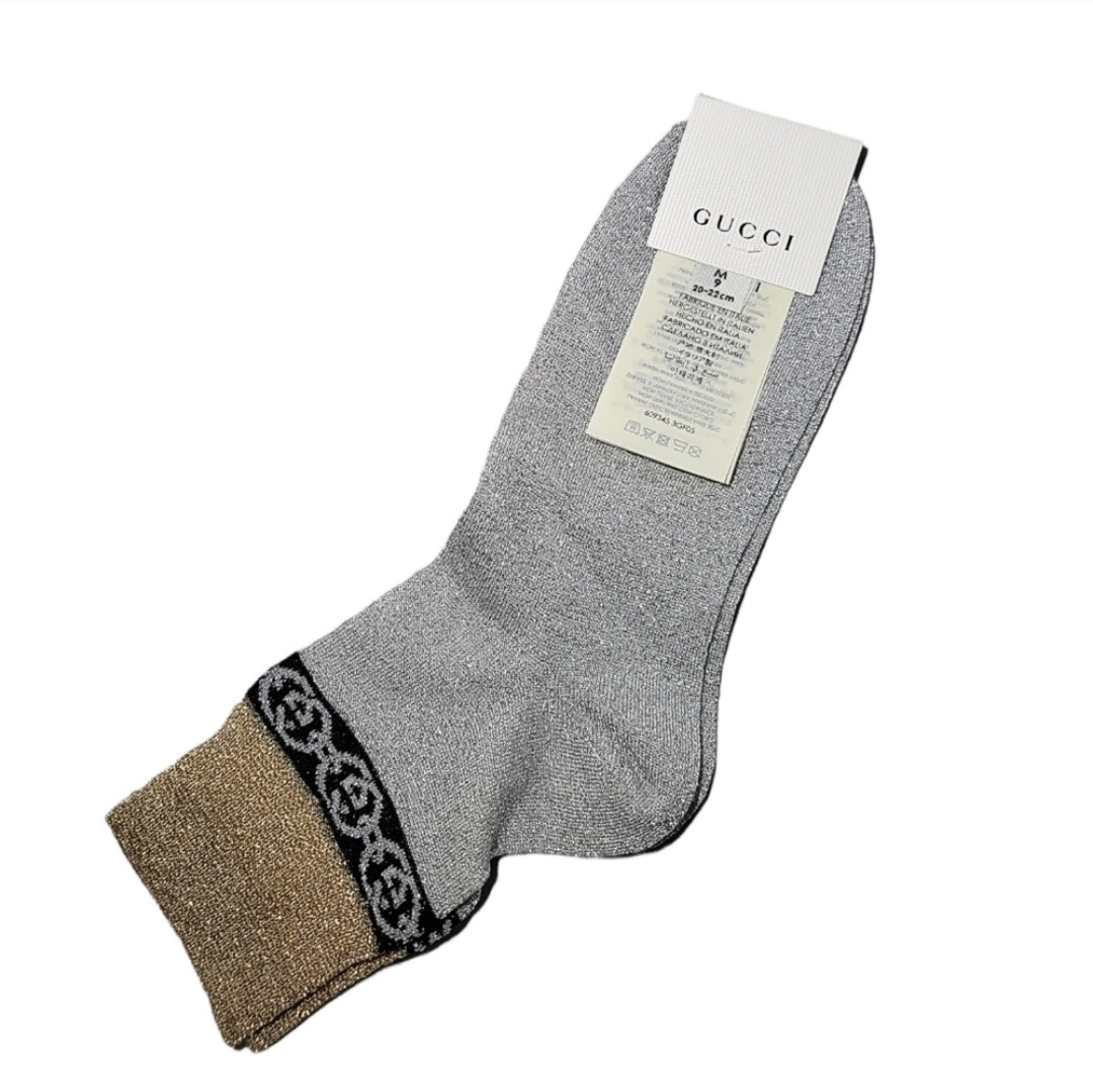 Gucci Metallic Shimmer Interlocking G Socks