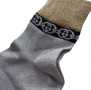 Gucci Metallic Shimmer Interlocking G Socks