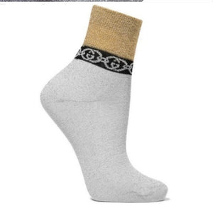 Gucci Metallic Shimmer Interlocking G Socks