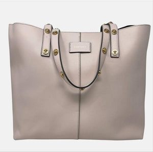 Versace Pale Blush Calfskin Palazzo Large Tote w/ Medusa Stud Handles