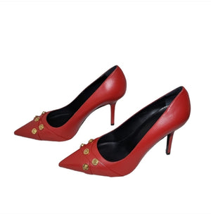 Versace Medusa Studded Red Pumps