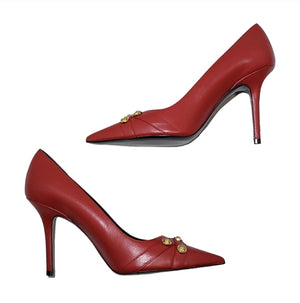 Versace Medusa Studded Red Pumps