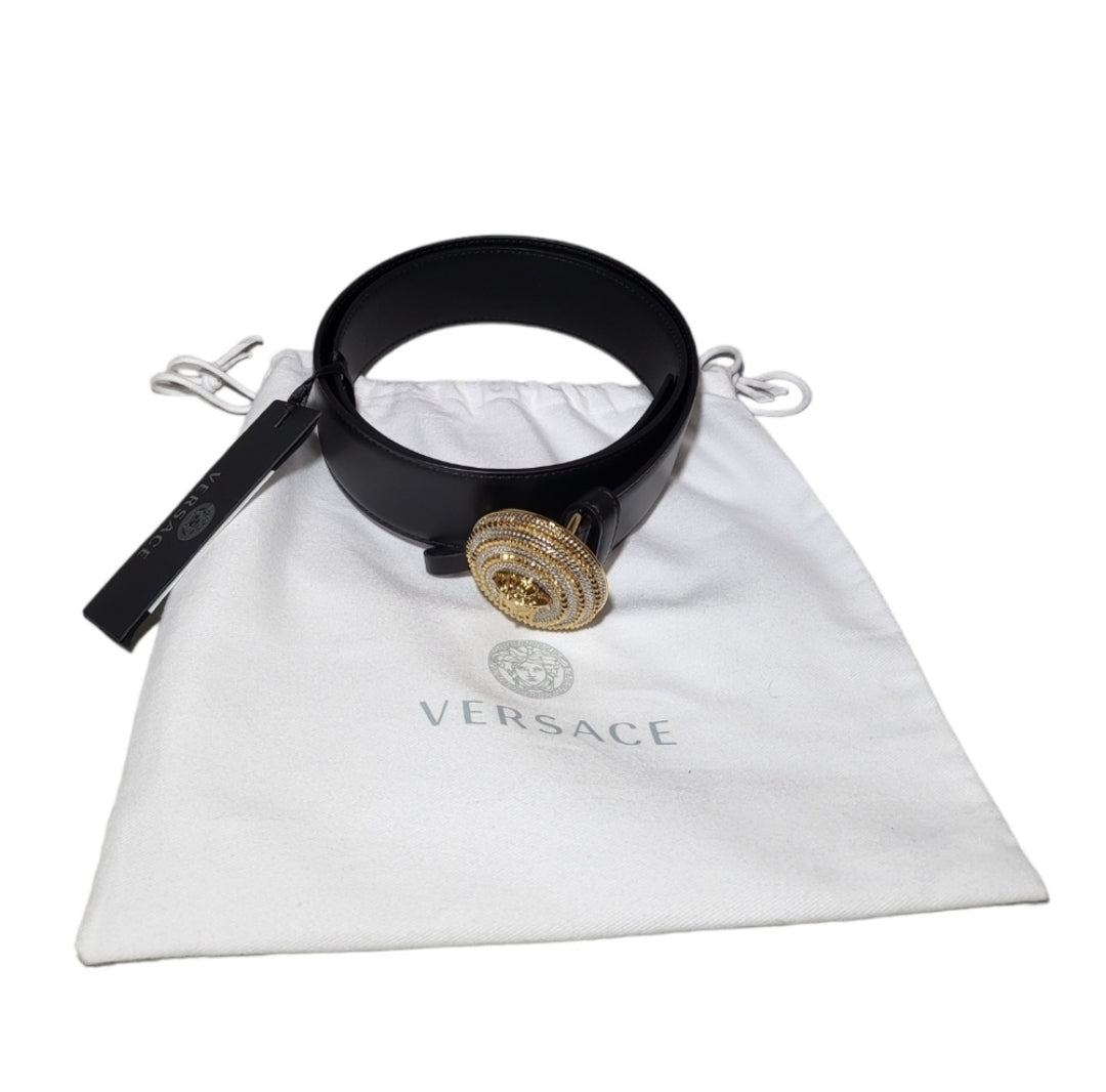 Versace Medusa Head Buckled Belt in White
