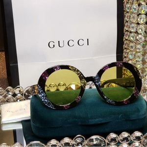 Gucci Multi Glitter 52mm Round Sunglasses