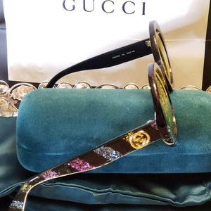 Gucci Multi Glitter 52mm Round Sunglasses