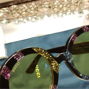 Gucci Multi Glitter 52mm Round Sunglasses