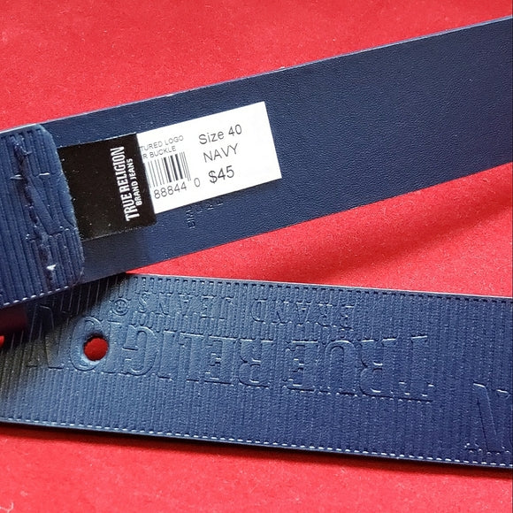 Unisex True Religion Textured Logo Belt