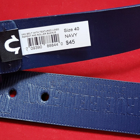 Unisex True Religion Textured Logo Belt