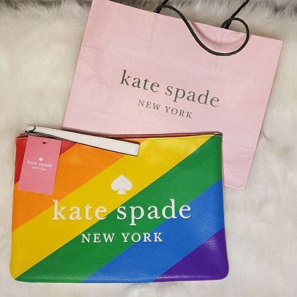 Kate Spade Large Pride Rainbow Clutch Pouch