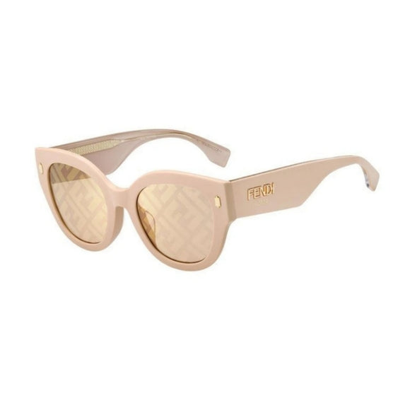 Fendi Rose Thick Rim Logo Lens Sunglasses