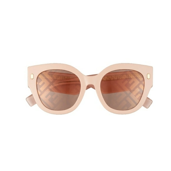 Fendi Rose Thick Rim Logo Lens Sunglasses